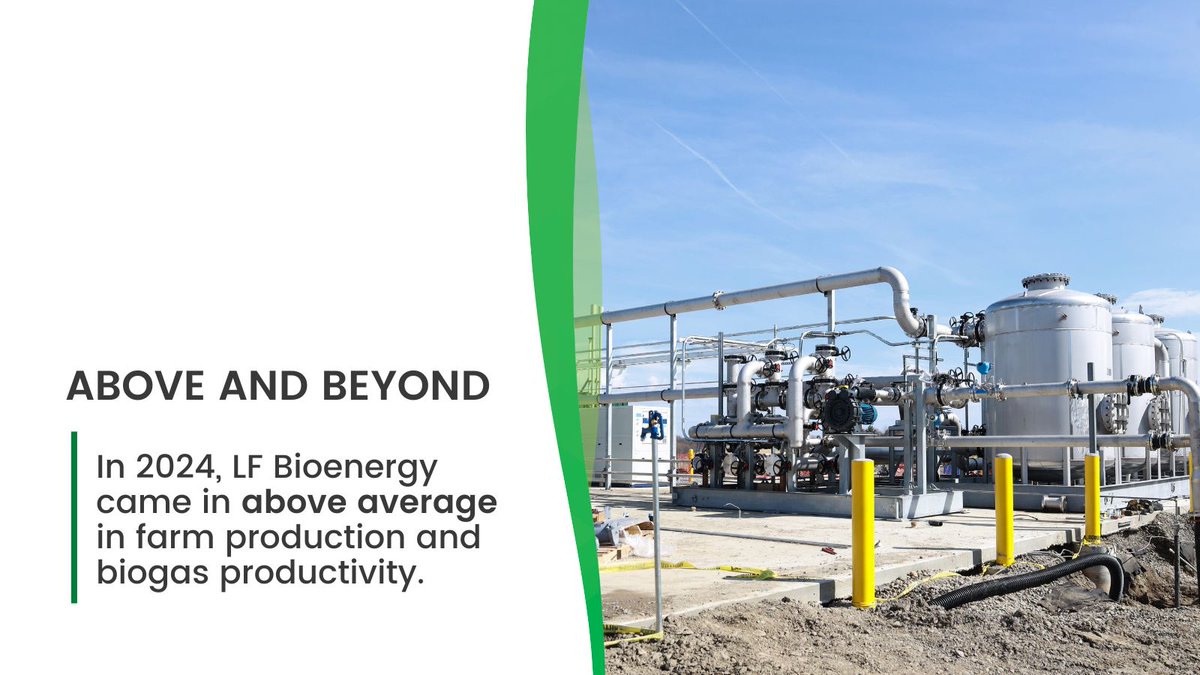 lfbioenergy's tweet photo. In 2024, LF Bioenergy came in above average in farm production and biogas productivity, as noted by independent benchmark studies.

We’re proud to go above and beyond for our partners with #RNG. 📊

#Sustainability #CleanEnergy https://t.co/vyBMzKQMPR
