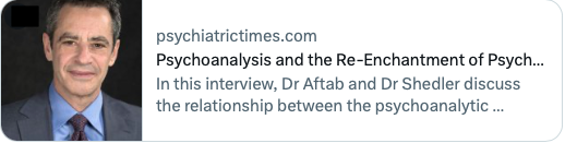“I’ve treated plenty of CBT therapists. They don’t come asking for CBT. They don’t necessarily come asking for psychoanalysis either. They come wanting to be seen, heard, understood, and known. But that is the essence of a psychoanalytic approach. CBT therapists also come to me