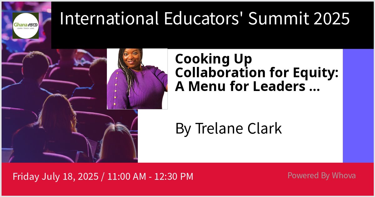 I will give a talk at International Educators' Summit 2025 on Cooking Up Collaboration for Equity: A Menu for Leaders Navigating Systemic School Change. Hoping for a great turnout! #IES2025 - via #Whova event app