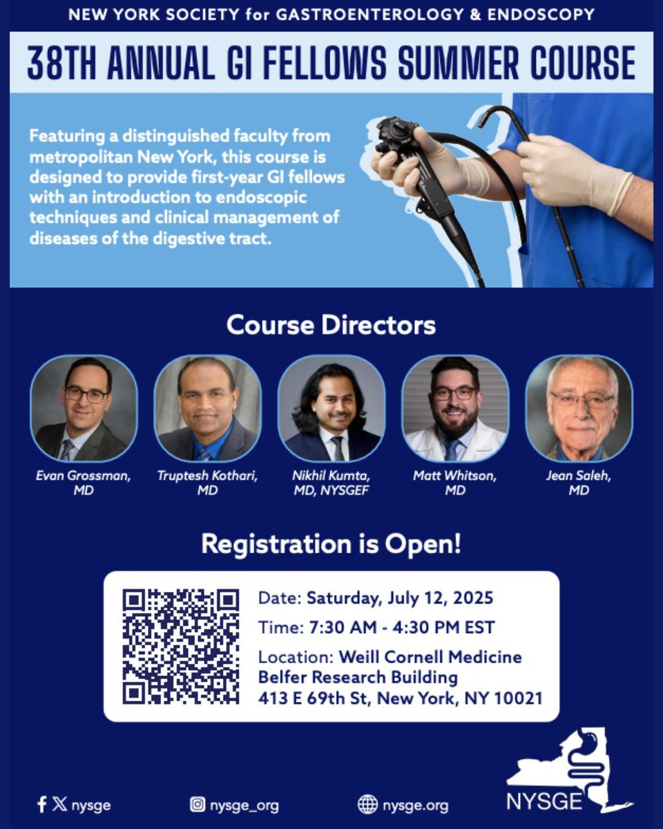 THIS WEEK—Join us for the 38th Annual GI Fellows Course! Don't miss the perfect opportunity for incoming fellows to gain early exposure to essential skills and connections in gastroenterology.

Secure your spot here before it's too late: buff.ly/euscziq
