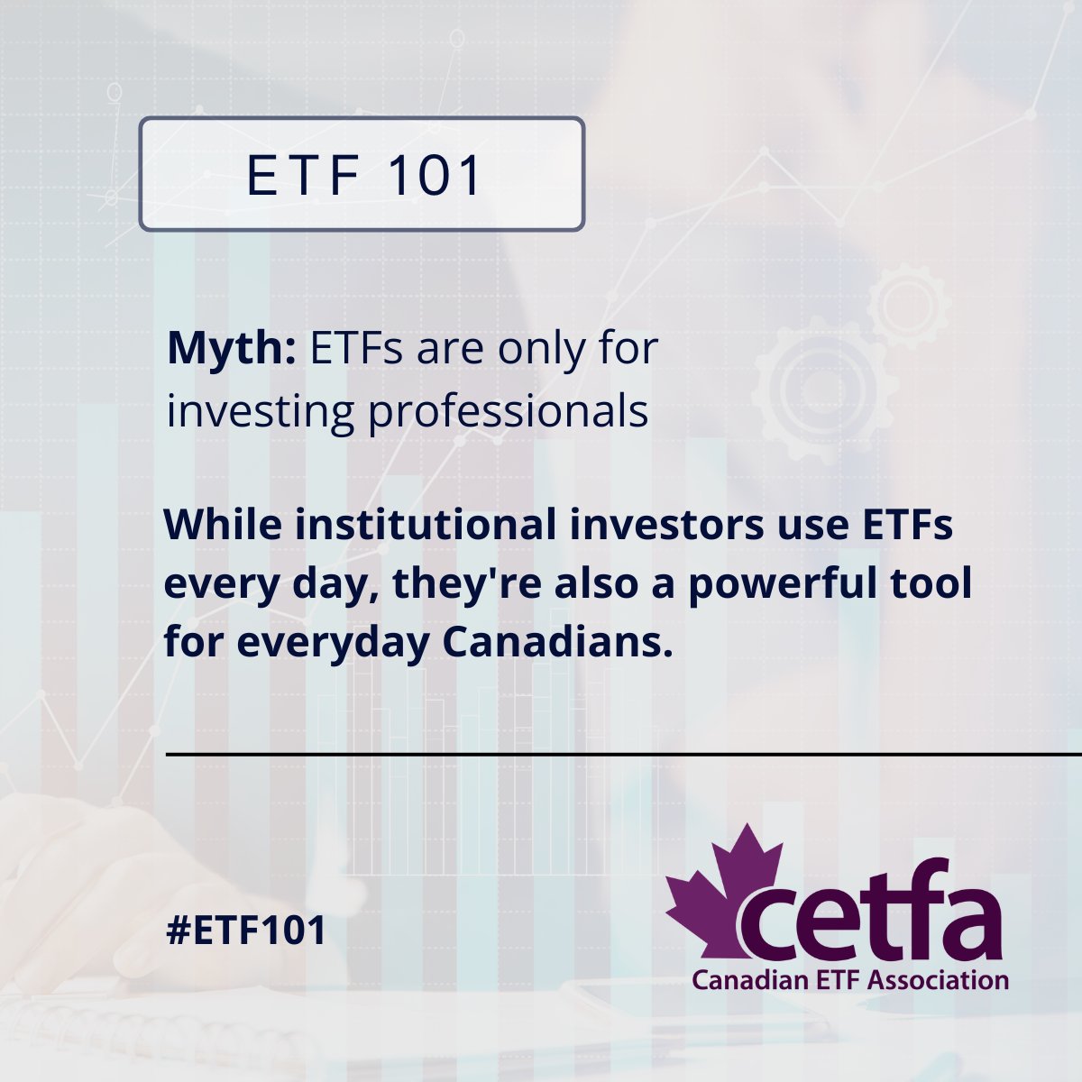 ETF 101: ETF Myth Busting 
 
🚫 Myth: ETFs are only for experts. 
✅ Fact: ETFs are built for all investors – beginner to advanced. 
 
Affordable. Flexible. Easy to trade. 

#ETF101 #CETFA #ETFMyths