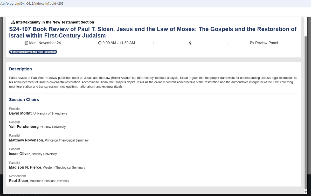 jenniferguo's tweet image. I'm not going to #SBLAAR25, but if I were, I would def be at the review session on @paulthomasloan's new book 👇