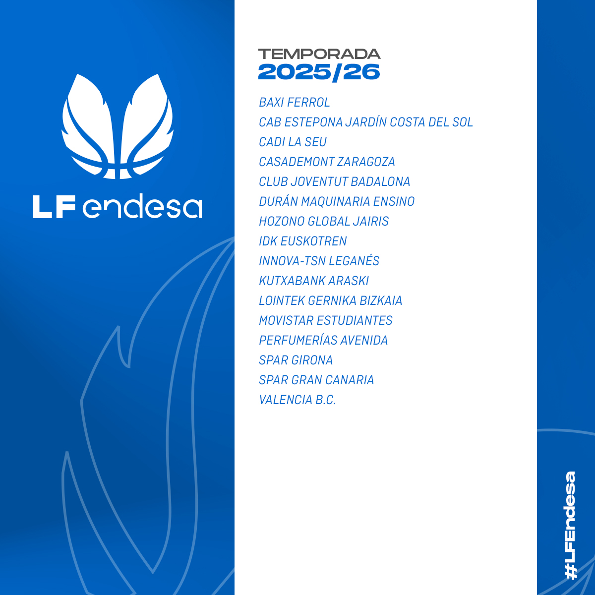 CompeticionesFEB (@competicionfeb) on Twitter photo 🚨 OFICIAL <a href="/CompeticionFEB/">CompeticionesFEB</a>: La #LFEndesa mantiene su línea de estabilidad y crecimiento
▶️ La competición regresa a Andalucía con el ascenso del <a href="/CABESTEPONA/">C.A.B. ESTEPONA</a> en el año del retorno del <a href="/basketleganes/">Baloncesto Leganés</a>
📝 Más información ⬇
feb.es/2025/7/9/balon… 🚨 OFICIAL <a href="/CompeticionFEB/">CompeticionesFEB</a>: La #LFEndesa mantiene su línea de estabilidad y crecimiento
▶️ La competición regresa a Andalucía con el ascenso del <a href="/CABESTEPONA/">C.A.B. ESTEPONA</a> en el año del retorno del <a href="/basketleganes/">Baloncesto Leganés</a>
📝 Más información ⬇
feb.es/2025/7/9/balon…
