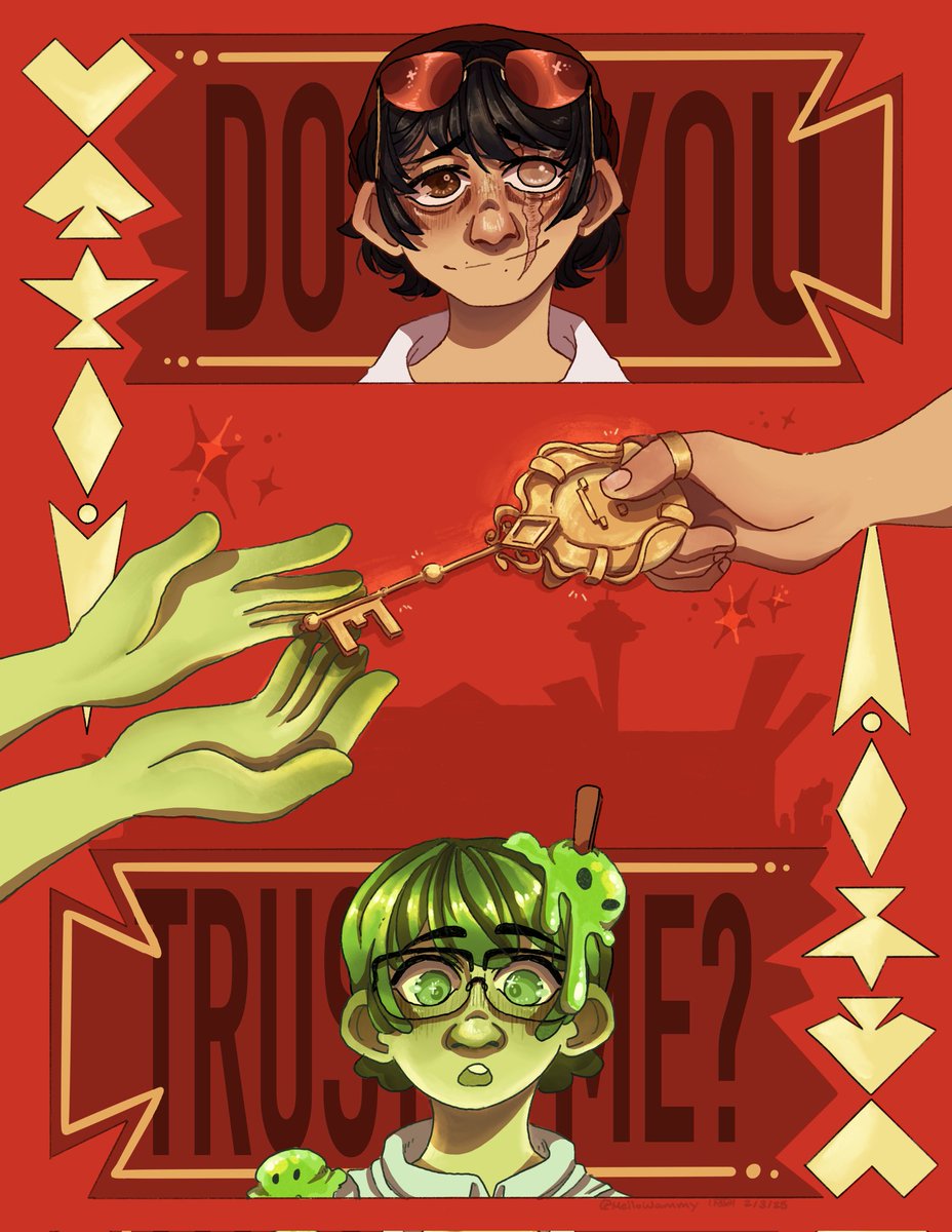 Finally get the chance to post this artwork I did for the <a href="/cDapduozine/">Dapduozine | 🧪🎰</a>!! Hope you like it!! Expect a cute merch post I did for it tomorrow as well :]

#dsmp #quackityfanart #slimeciclefanart