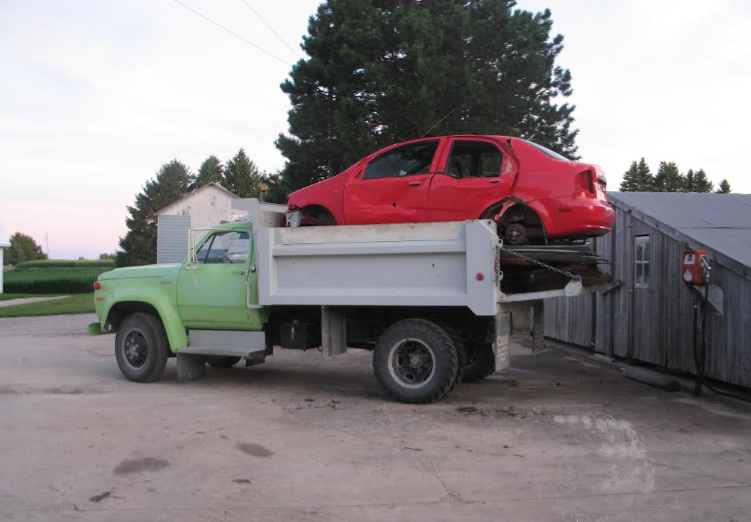 My friends 21 yr old, rusted out <a href="/chevrolet/">Chevrolet</a> Aveo with 643,413 miles. Orig engine-trans. New record? Her last trip. Rip...  <a href="/GM/">General Motors</a>
