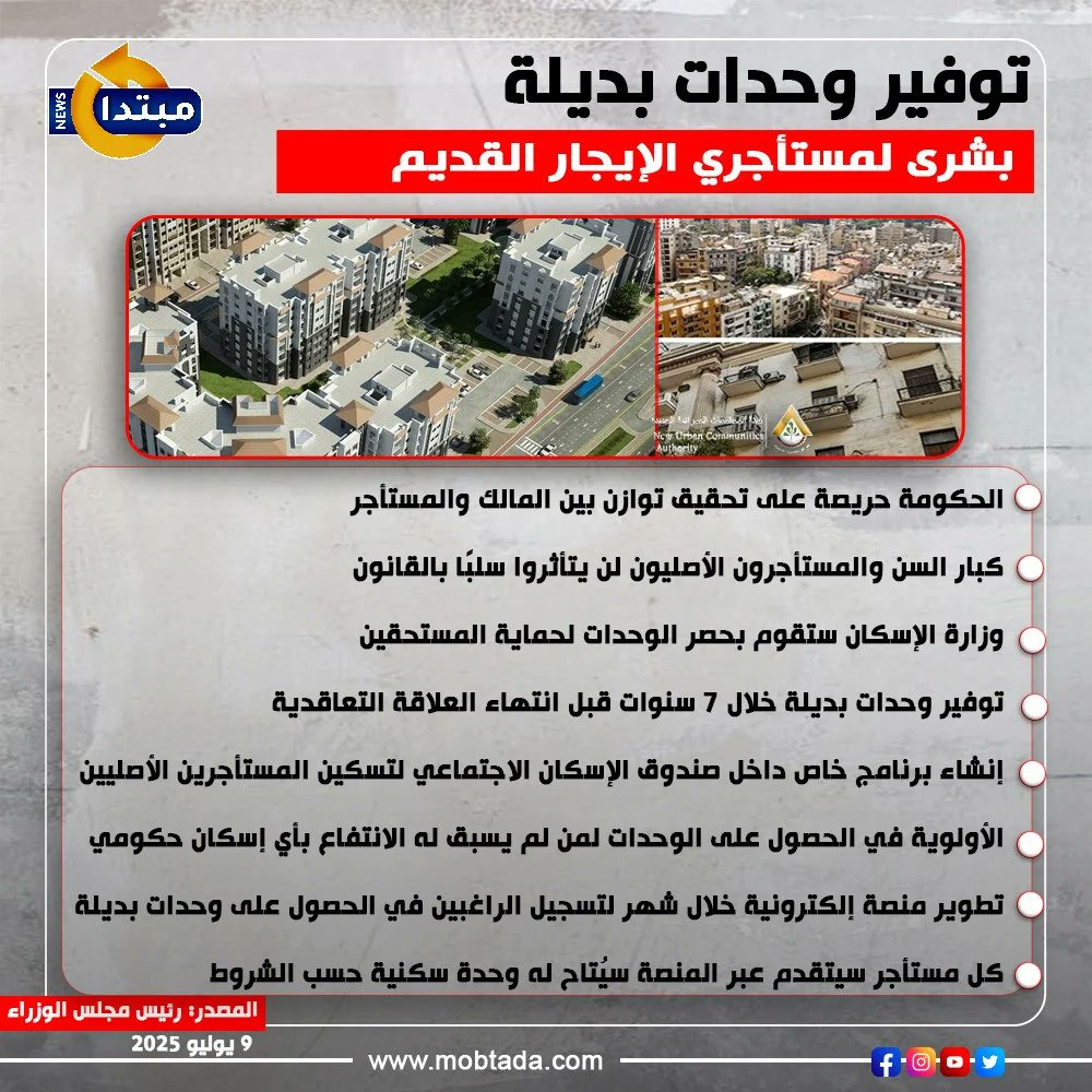 توفير وحدات بديلة.. بشرى لمستأجري #الإيجار_القديم 