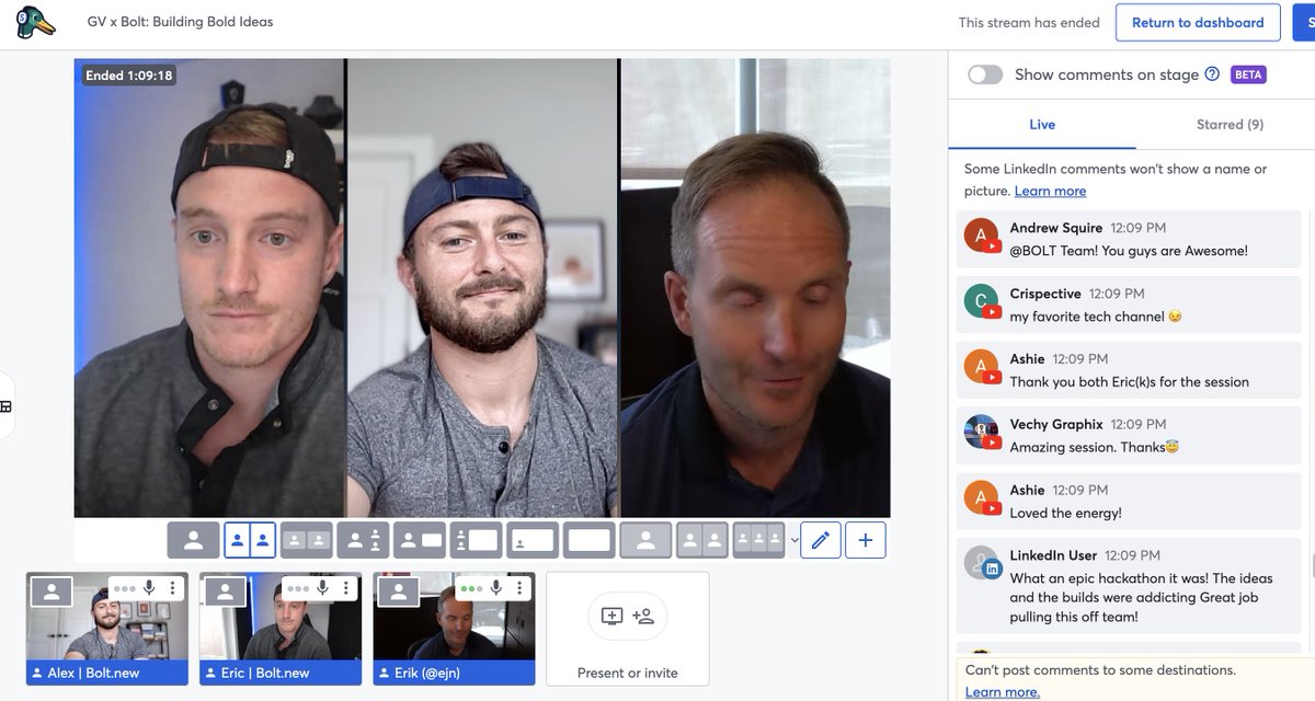 Alexander Berger (@alexberger_me) on Twitter photo INCREDIBLE stream w/ <a href="/ejn/">Erik Nordlander</a> & <a href="/EricSimons/">Eric Simons</a> today. We covered:
- Bolt's growth > lessons for founders.
- Finding product-market fit + first 100 users
- Google Ventures x Bolt: story of the partnership
- and much much more... INCREDIBLE stream w/ <a href="/ejn/">Erik Nordlander</a> & <a href="/EricSimons/">Eric Simons</a> today. We covered:
- Bolt's growth > lessons for founders.
- Finding product-market fit + first 100 users
- Google Ventures x Bolt: story of the partnership
- and much much more...