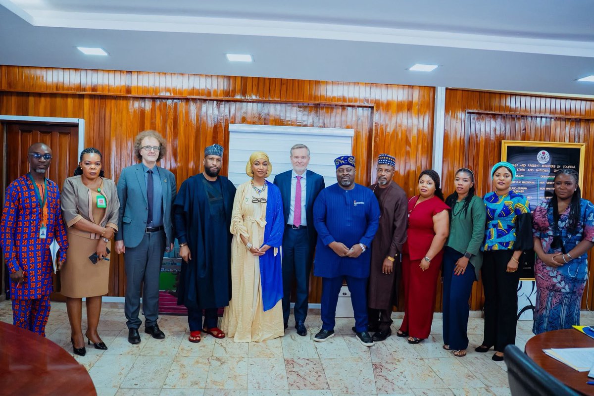 KrystalTVng's tweet image. Hon. Minister Hannatu Musawa received the EU Delegation to Nigeria &amp;amp; ECOWAS led by Amb. Gautier Mignot — marking our first official meeting with the new Head of Delegation.
Talks focused on boosting ties in tourism, culture &amp;amp; creative economy.
#fmactce #Diplomacy #Destination2030