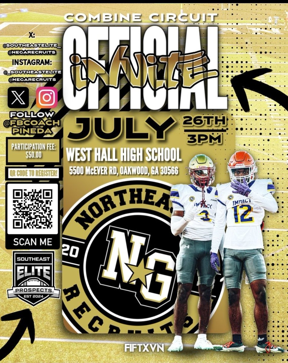 Easton Westbury (@eastonwestbury2) on Twitter photo Big thanks to <a href="/SoutheastElite_/">Southeast Elite Prospects</a> <a href="/NEGARecruits/">Northeast Georgia Recruits</a> <a href="/FBCoachPineda/">Coach Taylor Pineda (Coach P)</a> for the invite to combine circuit!! Big thanks to <a href="/SoutheastElite_/">Southeast Elite Prospects</a> <a href="/NEGARecruits/">Northeast Georgia Recruits</a> <a href="/FBCoachPineda/">Coach Taylor Pineda (Coach P)</a> for the invite to combine circuit!!