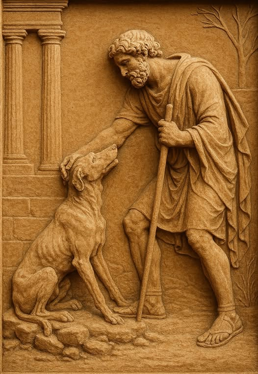 For over two thousand years, the story of Argos—the loyal dog of Odysseus—has moved humanity with its timeless message of devotion. When Odysseus returns to Ithaca, disguised and unrecognizable after twenty years, only Argos senses his master. #dog #greece #mythology #Argos