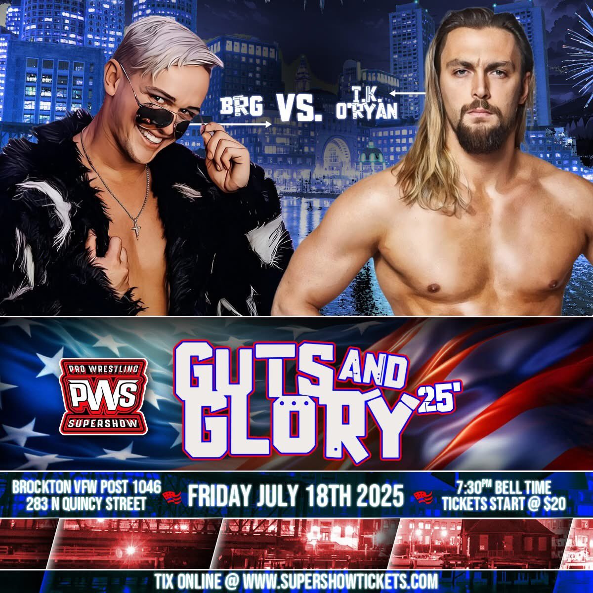 PWSupershow's tweet image. 🚨GUTS & GLORY MATCH ANNOUNCEMENT🚨
TK O'Ryan is back and looking to mix it up with some of the best wrestlers on the independent wrestling scene today. After a win over Erik Chacha last month, next in line is Brett Ryan Gosselin!
Tix now @ SupershowTickets.com