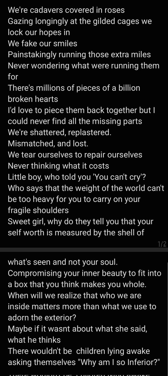 I just wanted to repost a simple poem i wrote yesterday. I haven't written any since I was in middle school I think so take it easy on me please 😅