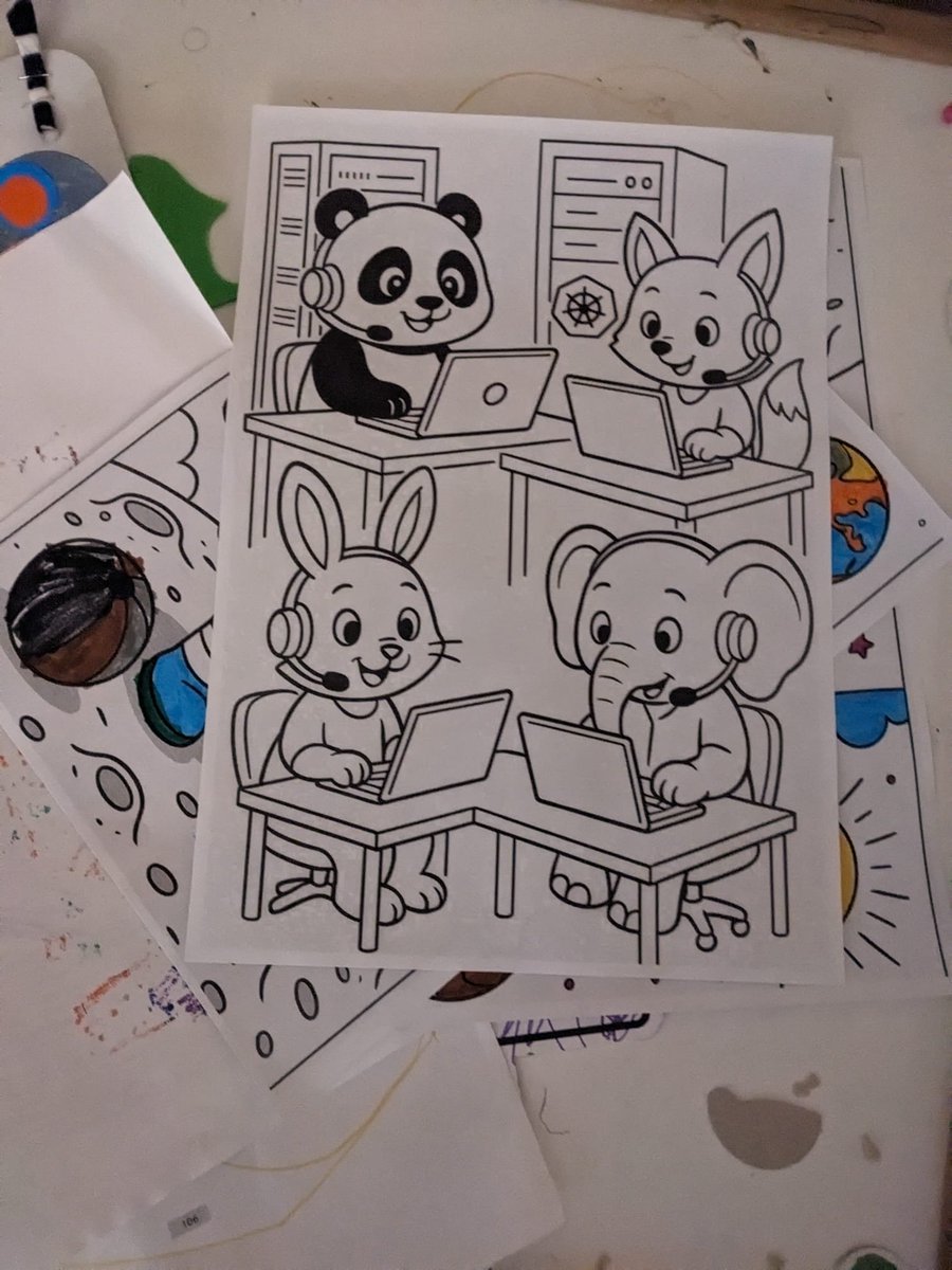 דפי צביעה של קורס הסבה לדבאופס.