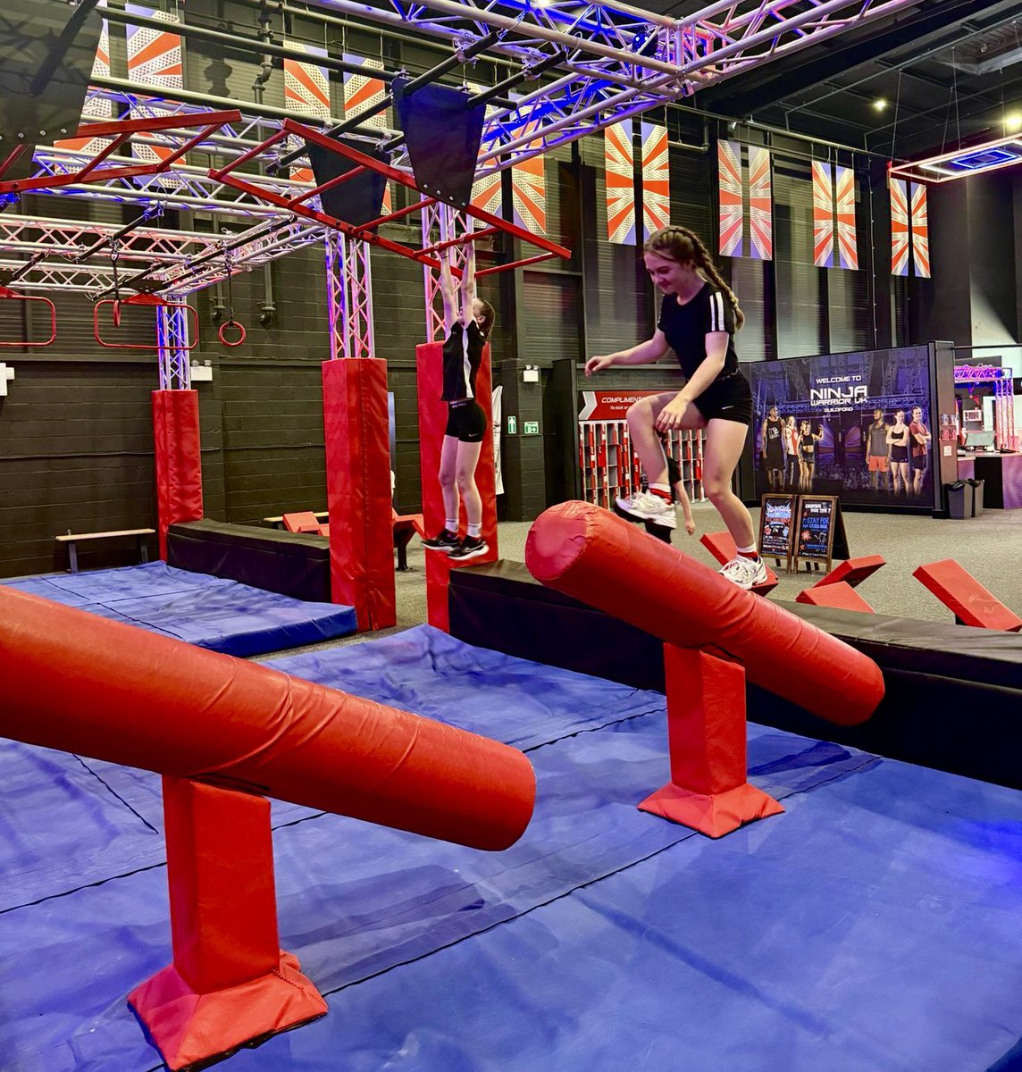 OrielHighSchool's tweet image. The Adrenaline Sports crew had a brilliant Day 1 today @ninjawarrioruk in Guildford 💜💪 #AdrenalineSports #NervesOfSteel #FabDay #AW2025