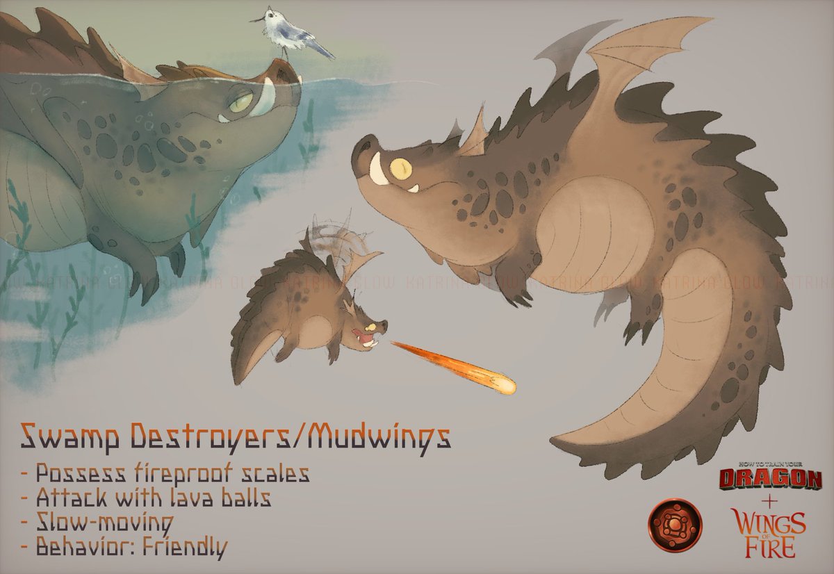 KateGlowsss's tweet photo. Mudwings! 
#WingsofFire + #HowToTrainYourDragon https://t.co/eAmNZ2lE9E