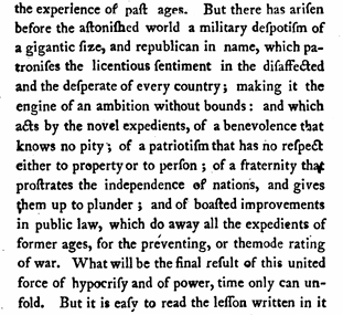 From a 1799 sermon by PECUSA's Bishop William White, a stark description of the threat posed by the Revolutionary regime in France.

(The sermon pointed to White's Federalist sympathies - a very good thing, of course.)