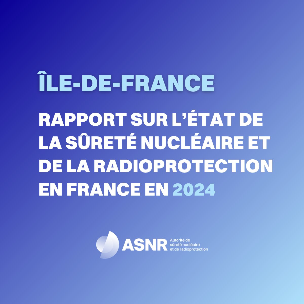 ASNR_FR's tweet image. #ÎleDeFrance 🔎Bilan 2024 de l’état de la #SûretéNucléaire et de la #Radioprotection en #IDF : 240 inspections de l&apos;#ASNR.
➡️asnr.fr/actualites/reg…

#industrie #INB #transports #laboratoires #recherche #médical #Orleans