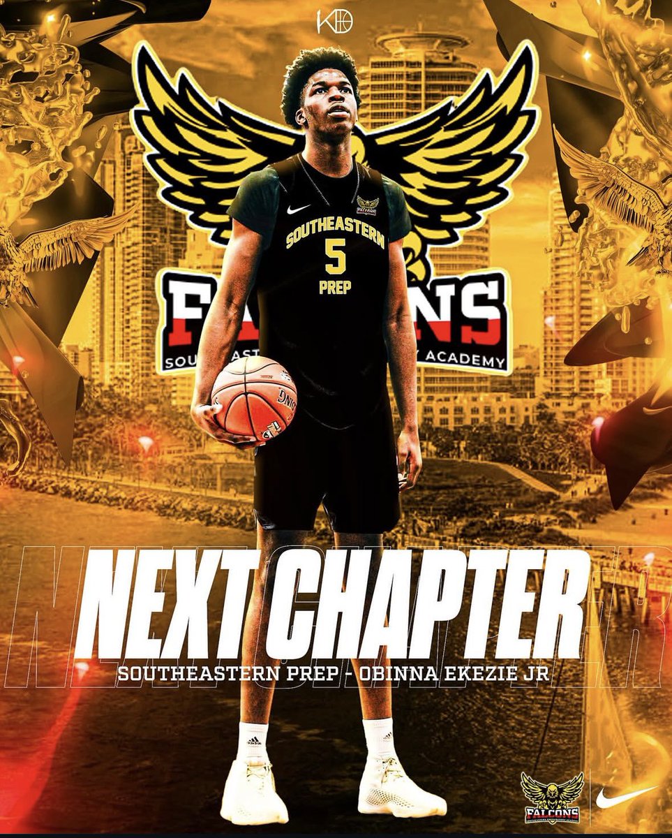 BREAKING: 2027 Obinna Ekezie Jr. will be attending SouthEastern Prep (FL) for the 2025-2026 high school season — joining highly rated 2027 prospect Beckham Black and others led by new HC David Peavy and company — an extremely huge addition for the Falcons <a href="/SEPAHoops/">Southeastern Prep Academy</a>.