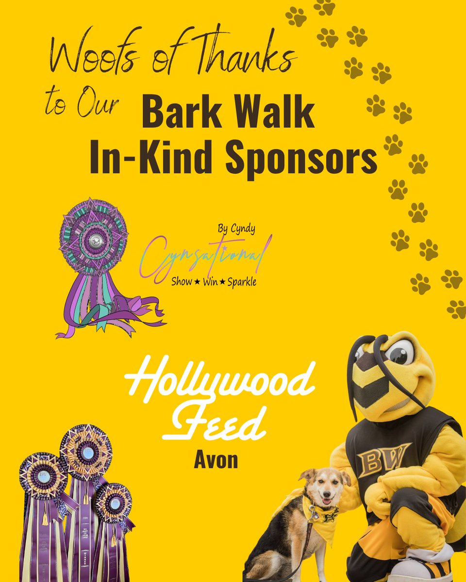 BWalumni's tweet image. BW Bark Walk is just 10 days away! Join us on July 19 for treats, tail wags, and un-fur-gettable memories. πΆπΎβ
β
Woofs of thanks to our Bark Walk in-kind sponsors, Cynsational by Cyndy, and Hollywood Feed in Avon! Fetch your spot at bw.edu/events/2025/07β¦ #YJ4L π