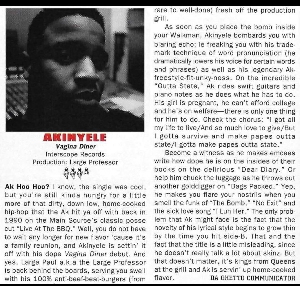 Akinyele - Vagina Diner Source Magazine mic rating review