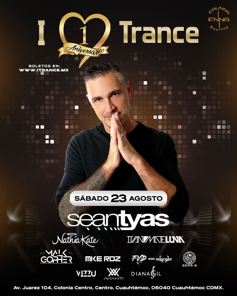 BEATOFICIAL's tweet image. I Love Trance celebra su primer aniversario con un invitado de lujo: el maestro del uplifting y tech trance, @SeanTyas

Aparta la fecha📍Sábado 23 de agosto 💥

beatdigital.mx | 100.9 FM

#ilovetrance #trancefamilily #SeanTyas #Mexico #CDMX