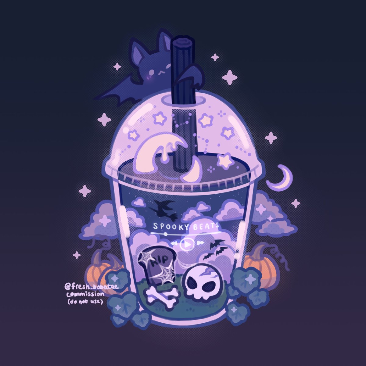 fresh_bobatae's tweet image. Halloween boba for @/rzenner1 on ig ! 🖤👻 I wonder what this would taste like 🤔