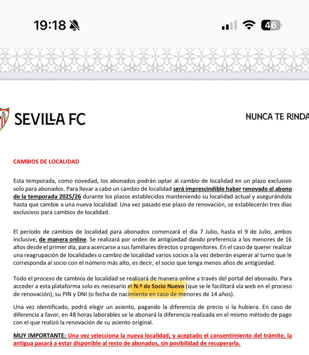 kiskorret's tweet photo. @AreaSocial_SFC @rafabm97 Como lo de decir que hay que usar el nuevo número de socio para el cambio de asiento y luego resulta que se usa el del año pasado. Vaya mareo hasta que se pudo entrar. No lo llames inventar, llámalo improvisar. Y repito, no me ha llegado ningún correo. https://t.co/bj7z7ZIvMI