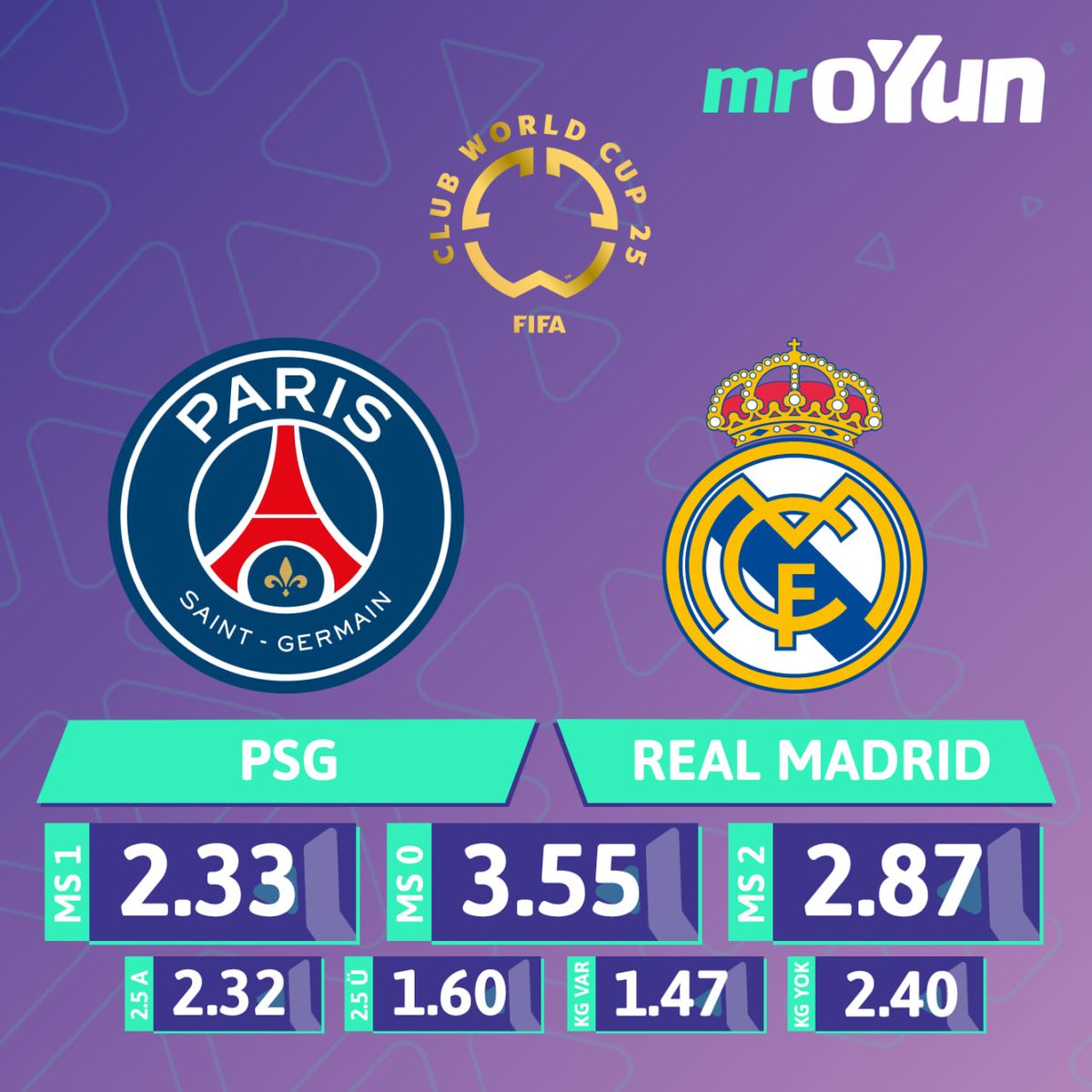 🏆 FIFA Dünya Kulüpler Kupası'nda FİNALİN ADI BELLİ OLUYOR!

👀 Sizce hangi takım finale yükselecek?