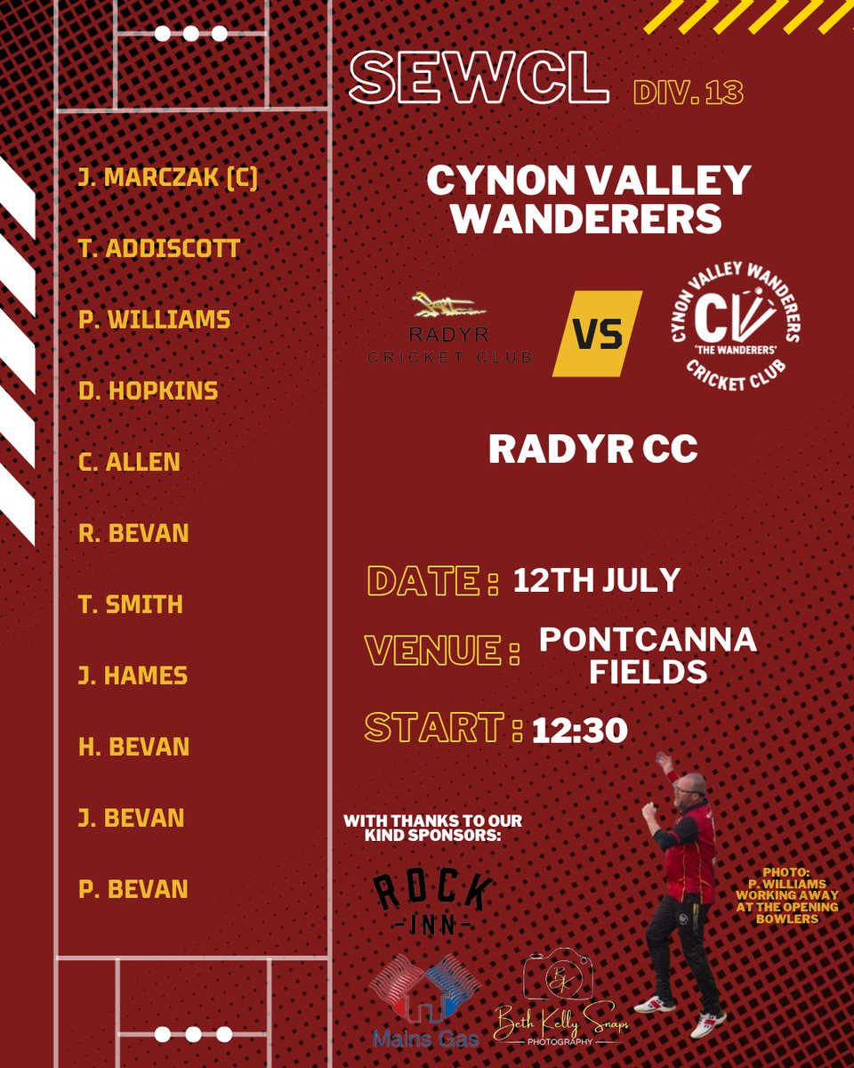 Cynon Valley Wanderers CC (@cvwandererscc) on Twitter photo This weekend we travel to <a href="/RadyrCC/">Radyr Cricket Club</a>. Looking to do the double.
If you want to support the boys you know where to go This weekend we travel to <a href="/RadyrCC/">Radyr Cricket Club</a>. Looking to do the double.
If you want to support the boys you know where to go