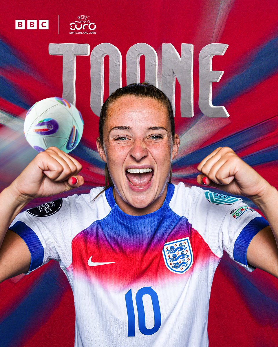 Ella Toone makes it four! 🤩

That Tooney and Russo link-up ✨

#WEuro2025