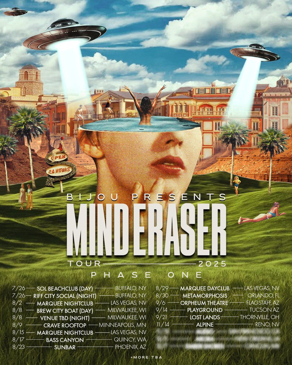 BIJOU's tweet image. My Mind Eraser Tour is here! I’m coming to your city for my first tour in two years! If you don’t see yours, drop your city in the comments for where you wanna see me in Phase 2. Until then, let’s party baby
bijou-music.com