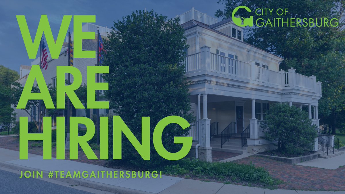 Join #TeamGaithersburg! We are currently hiring for the following positions:
💻Admin Assistant III
🏈Sports Staff 
🌳Maintenance Worker 
🏗️City Engineer
❤️Relief Counselor I/II &amp; Outreach Worker
🏫and more!
To apply &amp; learn more about open positions visit: gburg.md/workatgburg