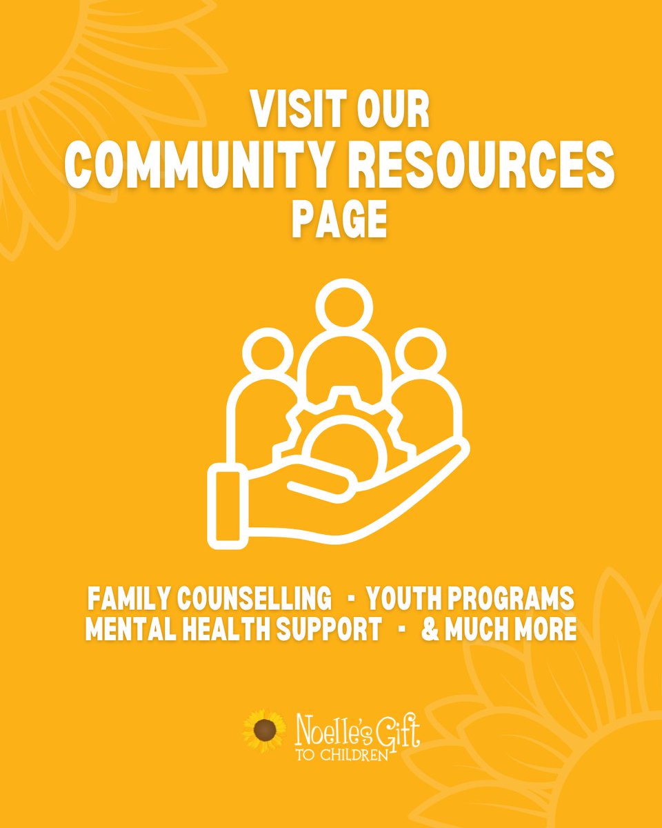 Families need support to thrive. 💛 Our Community Resources page connects you with local help — from Kid’s Help Phone to Sarnia-Lambton Rebound &amp; more. Visit: noellesgift.ca/community-reso… 🌼 #NoellesGift #CommunitySupport #SarniaLambton