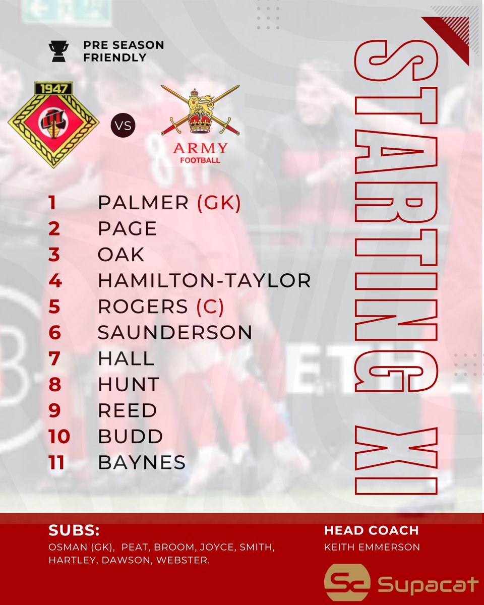 Armyfa1888's tweet image. Army u23s Lineup for the Fleetlands FC, pre season fixture this evening ⚽️
#football #BritishArmy #preseason #game #match #fixture