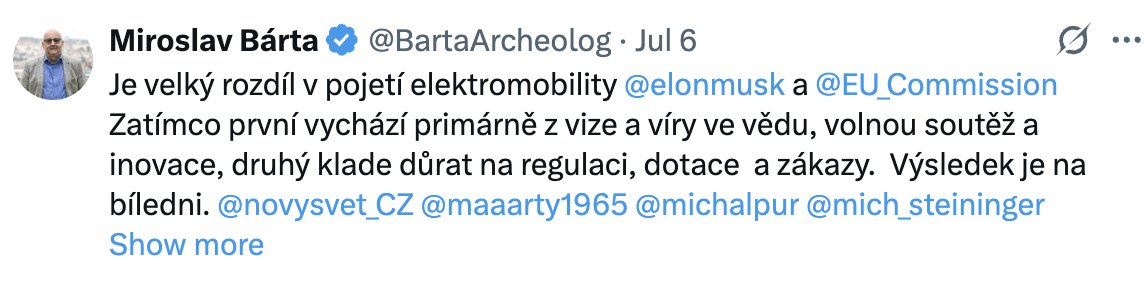 A tohle jsme si taky zvolili do Senátu. Egyptolog neví ani tu základní věc, že automobily Tesla dostaly v USA celkem okolo 20 miliard dolarů (!) v grantech, přímých podporách, regulačních kreditech, daňových úlevách a zákaznických pobídkách a nebýt těchto peněz, nejspíš by