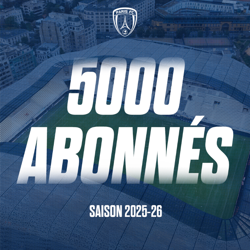 ParisFC's tweet photo. ✨ VOUS ÊTES 5000 ✨

🏟️ Vous êtes déjà 5000 à avoir pris votre abonnement pour la saison prochaine au Stade Jean Bouin : un immense MERCI à tous ! 💙

Une saison comme celle-là ne se regarde pas de loin.

🎫 Prenez le Paris, avant qu’il ne soit trop tard.

🔵⚪ #CertifiéParis