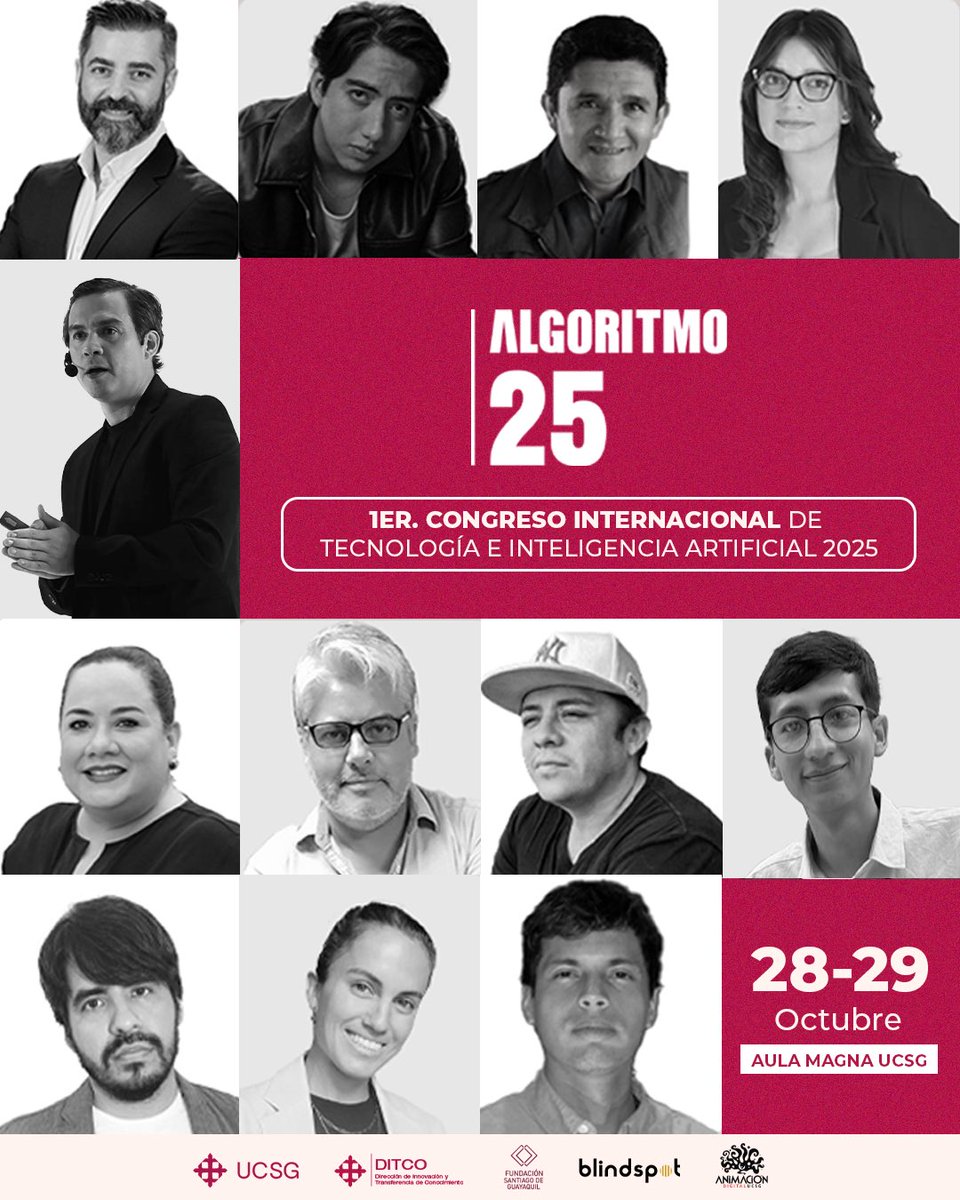 algoritmoucsg's tweet image. ¡ALGORITMO 25 está por llegar! 🚀

1er Congreso Internacional de Tecnología e Inteligencia Artificial 2025.🧠🤖
28 y 29 de Octubre | Aula Magna UCSG.
¡COMPRA AHORA!

#algoritmo25 #tecnologia #inteligênciaartificial