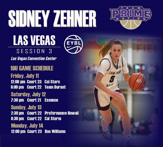Sidney Zehner (@zehnersidney) on Twitter photo My schedule at <a href="/NikeGirlsEYBL/">Nike Girls EYBL</a> Session 3 in Las Vegas this weekend. Let's go @WIFlightElite!! My schedule at <a href="/NikeGirlsEYBL/">Nike Girls EYBL</a> Session 3 in Las Vegas this weekend. Let's go @WIFlightElite!!