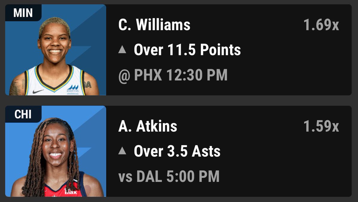 MooksBets's tweet image. 🏃🏾‍♂️ IT!! BOOM WNBA 2 MAN BANGER!

We cashin!
#prizepicks #boom #wnba #gamlingx #gamblingtwitter