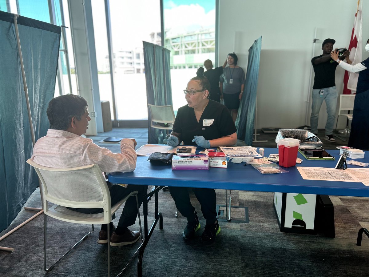 dcwater's tweet image. Our first-ever employee health screening day = a success 💪#TeamBlue got free biometric screenings, vision & hearing tests, and more — all without taking a day off. 😉💧 #DCWater