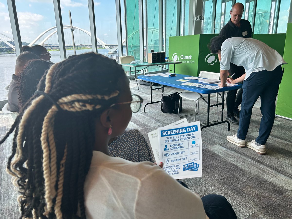 dcwater's tweet image. Our first-ever employee health screening day = a success 💪#TeamBlue got free biometric screenings, vision & hearing tests, and more — all without taking a day off. 😉💧 #DCWater