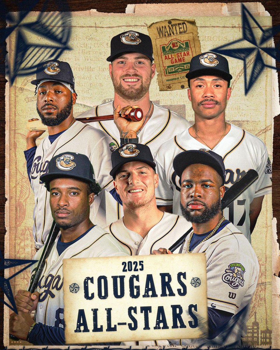 KCCougars's tweet photo. Congratulations to SIX of our Cougars representing the East in the American Association All-Star Game sponsored by Carbliss! 

Todd Lott
Konnor Ash 
Marcus Chiu 
Armond Upshaw
Jake Gozzo
Trendon Craig 

Best of luck in Fargo! #choosecougs https://t.co/tNRNxNEIrL