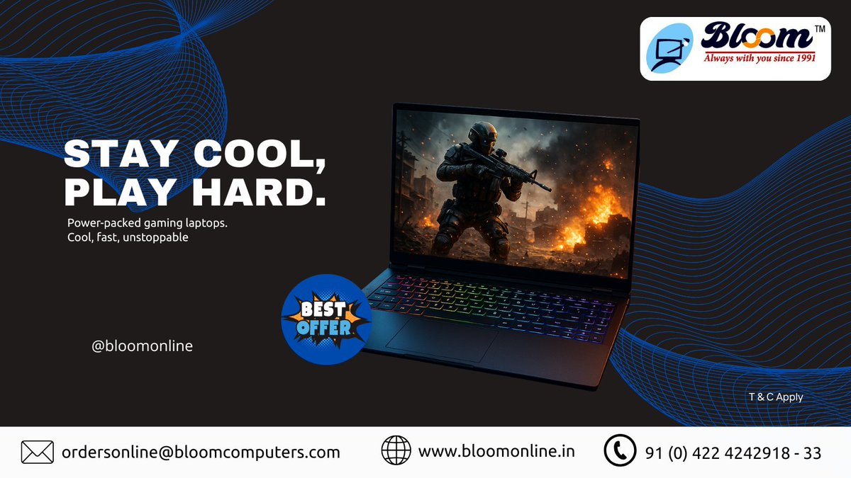 bloomcomputers's tweet image. 🎮 Gaming laptops Coimbatore – Stay Cool. Play Hard.
Built for speed, power, and smooth gameplay — perfect for gamers and creators.

🔥 Best deals now at Bloom Electronics with local support &amp;amp; warranty.

#gaminglaptop #GamingLaptopsCoimbatore #BloomOnline #BloomElectronics