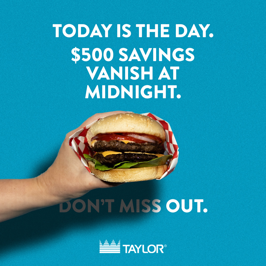 Today is the day. $500 savings vanish at midnight. Don’t miss out.

taylor-company.com/500off/

#TaylorCompany
