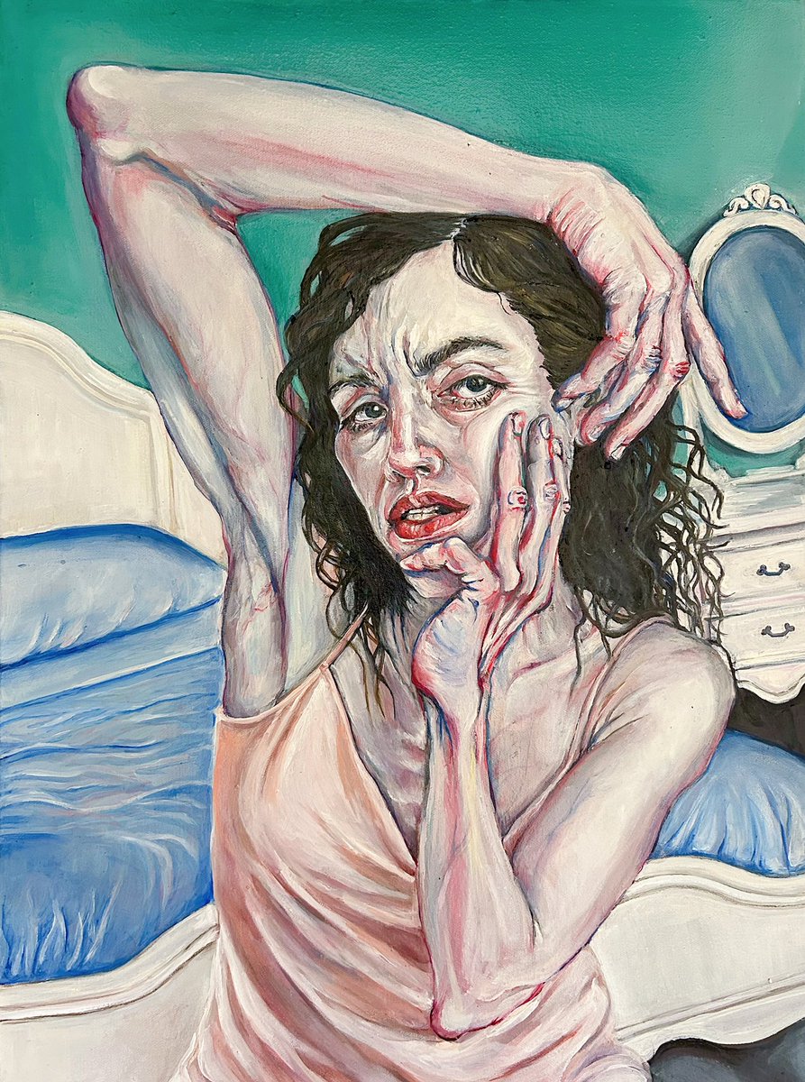 katbuglione's tweet image. Home from the Dentist 🦷
2025, 24" x 18" oil on stretched canvas.
1/1 on @TransientLabs. physical art included