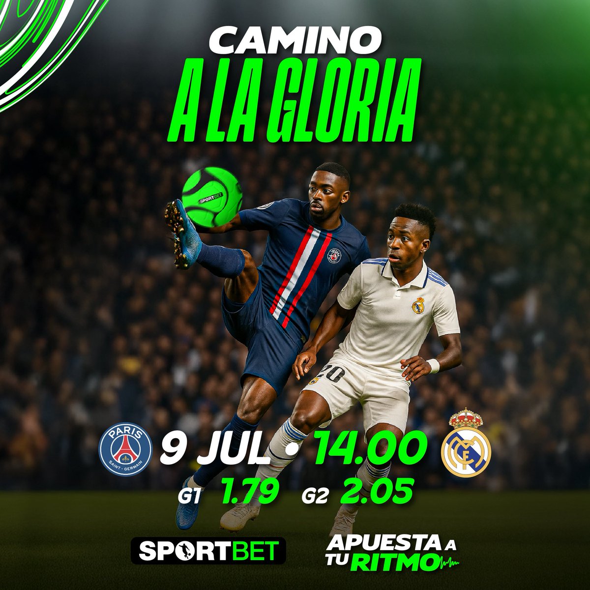 ¡Camino a la gloria!👀✅

PSG🇫🇷y Real Madrid 🇪🇸se enfrentan por un cupo a la final del Mundial de Clubes🏆.

Sin Pacho en defensa el Paris buscará imponerse a los merengues. 

Pronostica y gana con SportBet✅