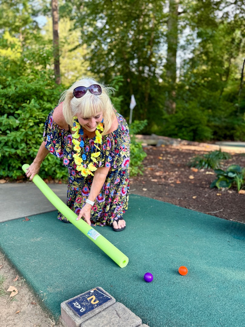 Say Aloha to a HOLE lot of fun! 🌺⛳ Tropical tee-off mini golf at McPherson Park served island vibes, colorful leis and sweet <a href="/KONAICE/">Kona Ice</a> 🍧 to celebrate National Parks and Recreation Month. 
The course is FREE all year long, just bring a ball and a putter.