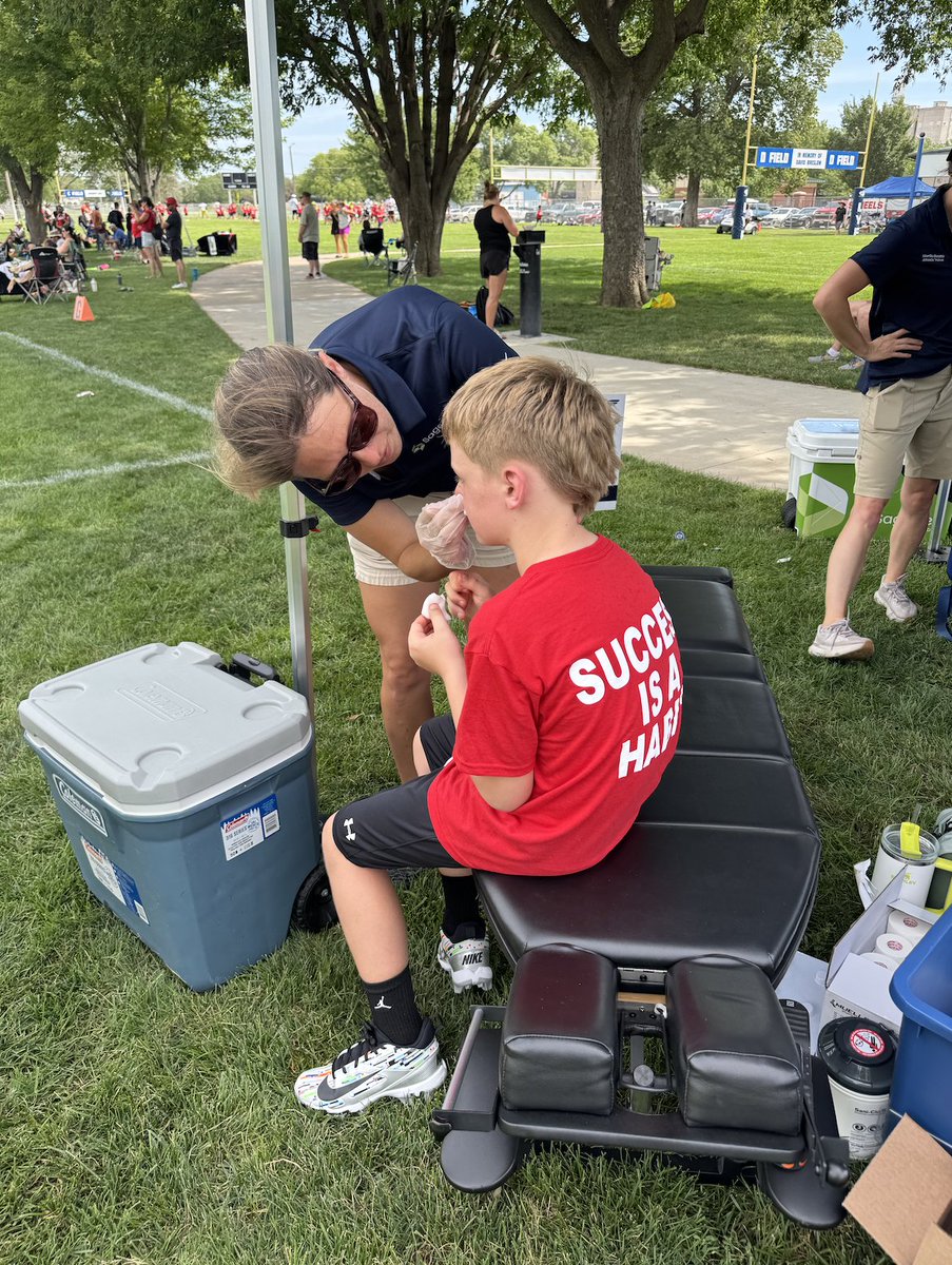 Behind Every Great Play is Great Care 🏈 At the Carriker Football Camp, our athletic trainers are at the Sagewell Med Tent, helping ensure every participant stays safe and in top form. #WhereWisdomMeetsWellness #SagewellatCarrikerCamp <a href="/AdamCarriker94/">Adam Carriker</a>