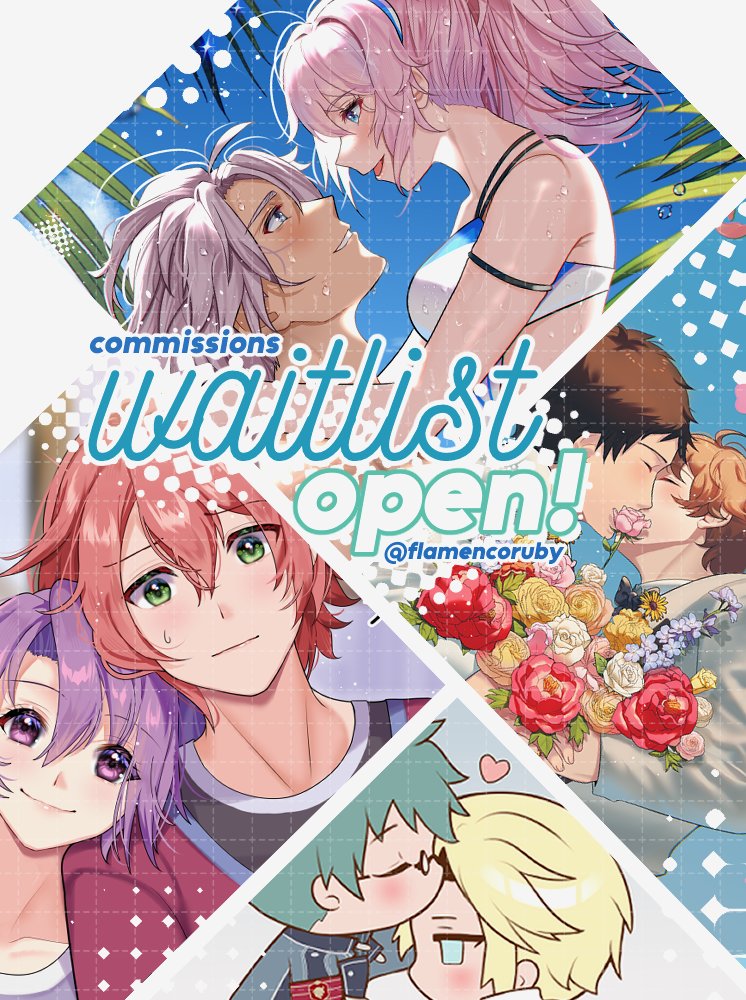 [rts appreciated! 💖]

hi everyone, C*MMS WAITLIST IS OPEN!✨⋆✴︎˚｡⋆ 
i will close it once i consider i have enough work.
please see the tweets below for more info and links!

thank you for your support!!! 🥰💞