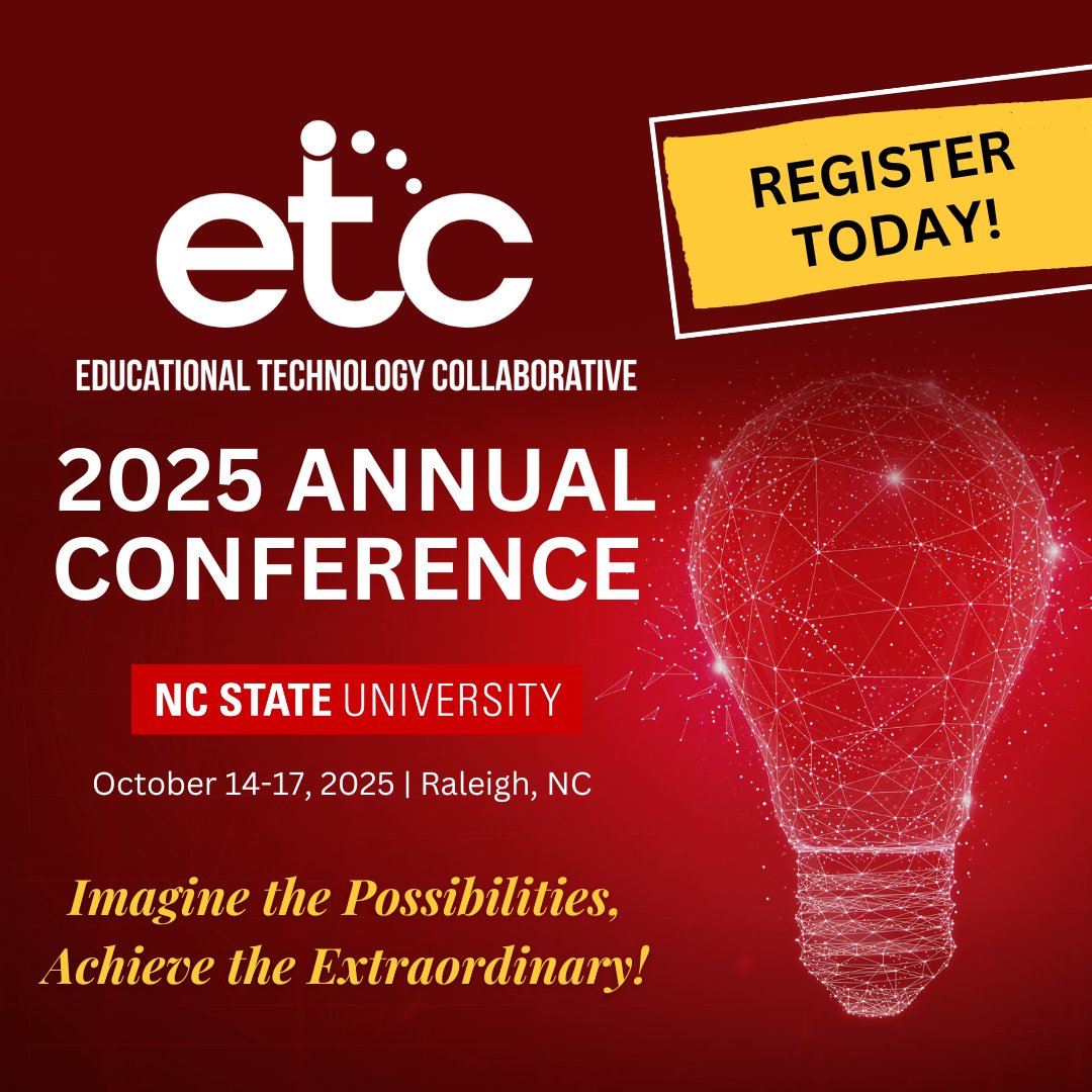 Ed_Tech_Collab's tweet image. ETC is offering two dynamic workshops ahead of the 2025 Annual Conference!

Active Learning in a Technology-Rich Classroom (AM)
Invisible Risks of Modern Management (PM)

🔗 Register via the Annual Conference Registration Form etcollaborative.org/2025-pre-confe…
#ETC2025 #HigherEdTech